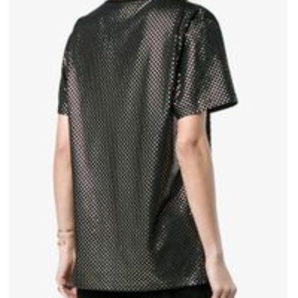 Authentic Gucci Gold Metallic Logo T-Shirt NWT - Picture 6 of 8